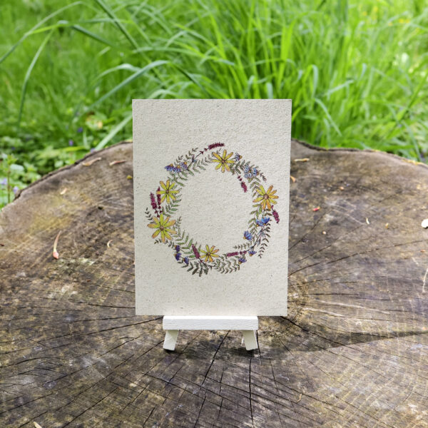 Postkarte aus Graspapier "Blumenkranz" - von Hannibelle – Bild 2