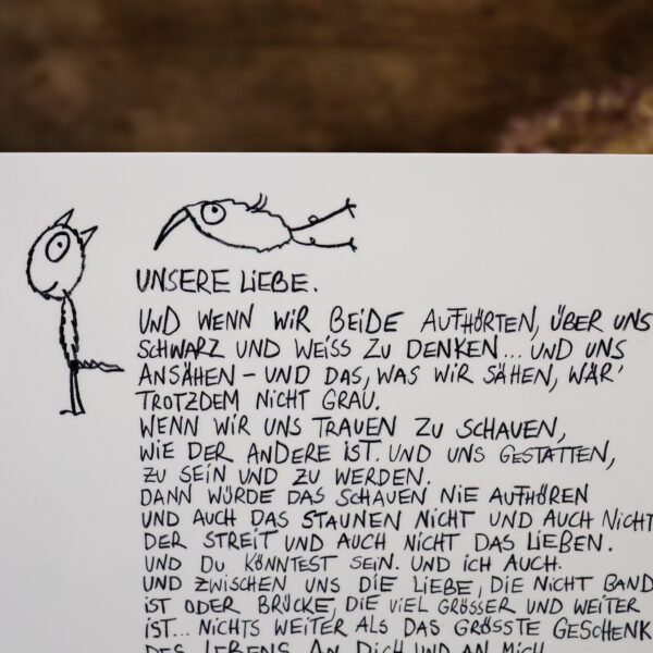 Postkarte "Unsere Liebe" - von Edition Gute Geister – Bild 2
