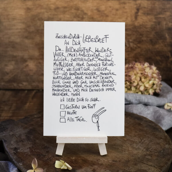 Postkarte "Zwischendurch Liebesbrief an meinen Mann" - von Edition Gute Geister