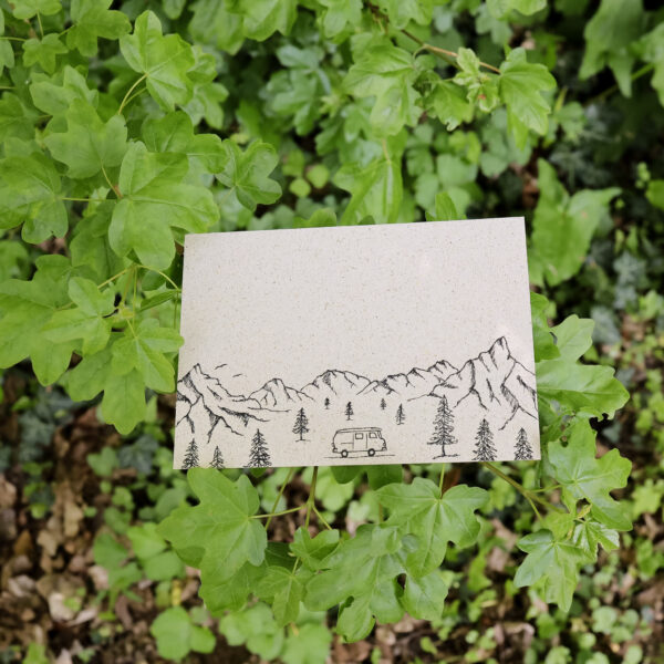 Postkarte aus Graspapier "Camping in den Bergen" - von Hannibelle – Bild 2