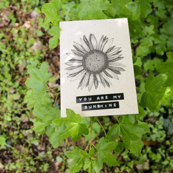 Postkarte aus Graspapier "You are my Sunshine" - von Hannibelle – Bild 3