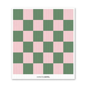 Schwammtuch Karo / rosa - grün